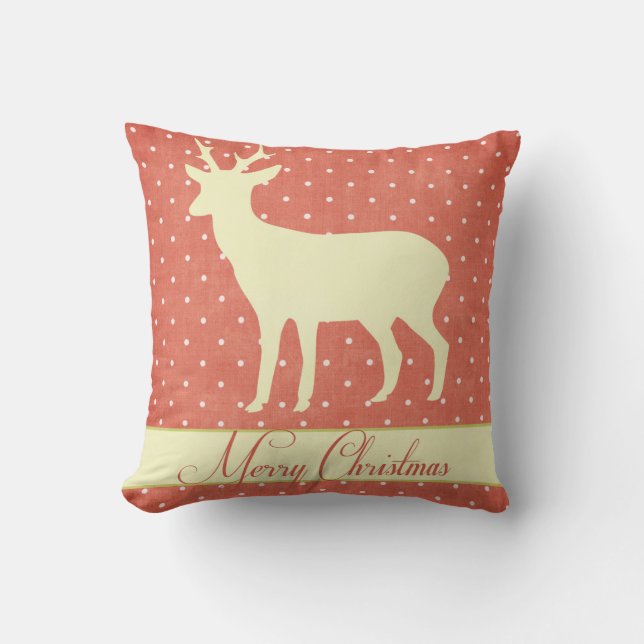 Joyeux Coussin de cerfs - Pois de corail (Recto)