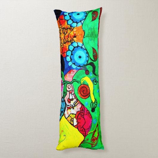 Joyeux coussin de corps de couleurs (Dos (Vertical))