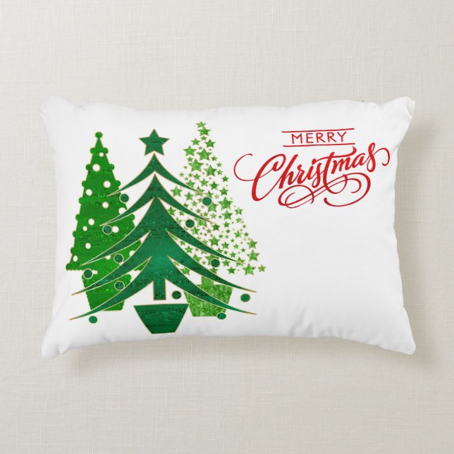 Joyeux Coussin des arbres de Noël (Devant)