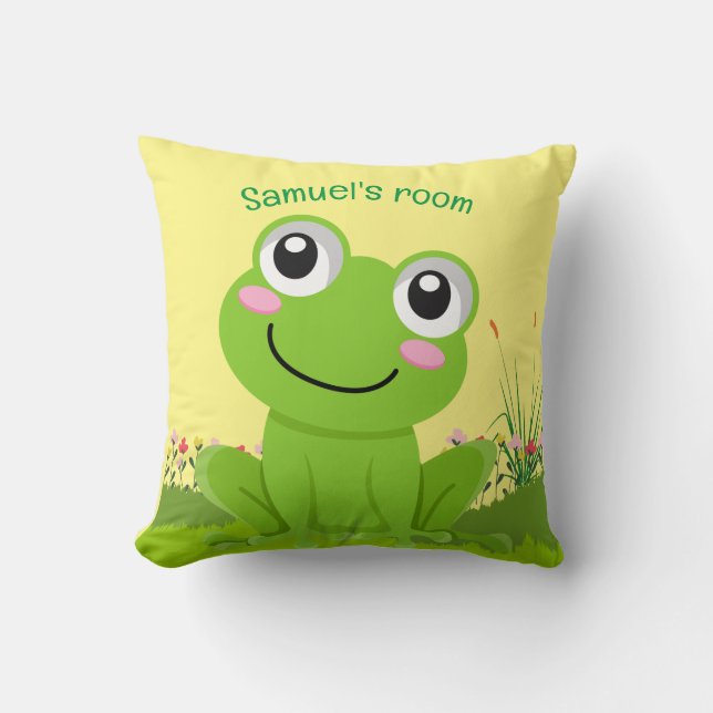 Joyeux coussin grenouille - coussin arrière - plan (Recto)
