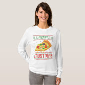 Joyeux Crustmas Funny Pizza de Noël laide Sweat (Devant entier)