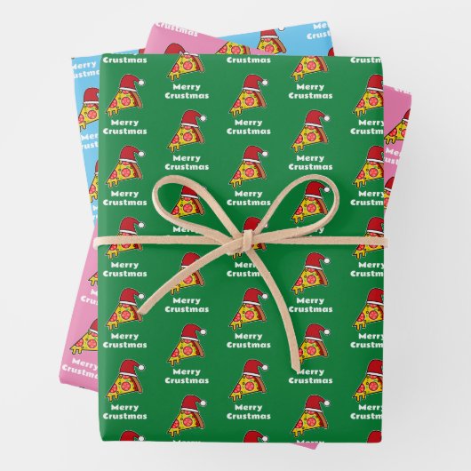 Joyeux Crustmas FUNNY PIZZA SLICE SA PAPIER D'ENVE (En situation)