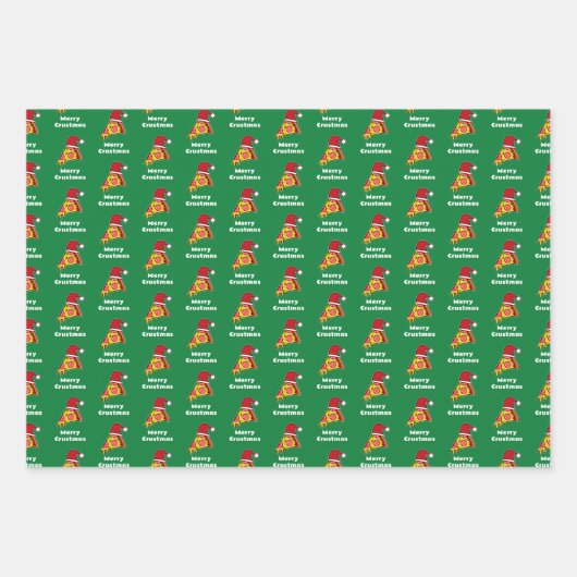 Joyeux Crustmas FUNNY PIZZA SLICE SA PAPIER D'ENVE (Devant)