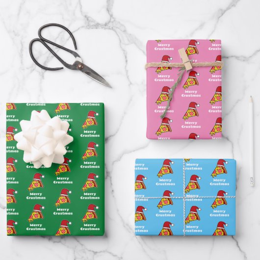 Joyeux Crustmas FUNNY PIZZA SLICE SA PAPIER D'ENVE (Recto)