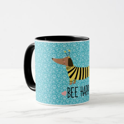 Joyeux Dachshund Bumblebee Mug (Devant gauche)