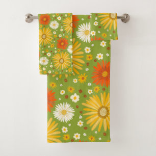 Joyeux Daisy Colorée Motifs Daisies Vert