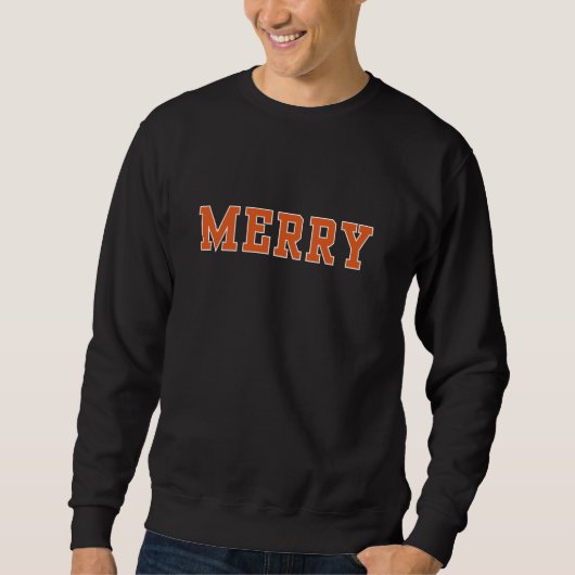 Joyeux dans Orange, Mens Sweat de Noël (Devant)