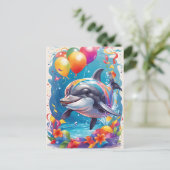 Joyeux dauphin souriant et célébrant | Carte (Debout devant)