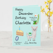 Joyeux Décembre Anniversaire Carte de voeux pliée (Fleur jaune)