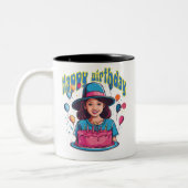 Joyeux design de Mug d'anniversaire pour les fille (Gauche)