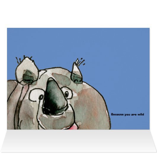 Joyeux dessin d'anniversaire Rhino (Intérieur Horizontal (Haut))