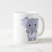 Joyeux dessin éléphant Jumbo Mug (Devant droit)