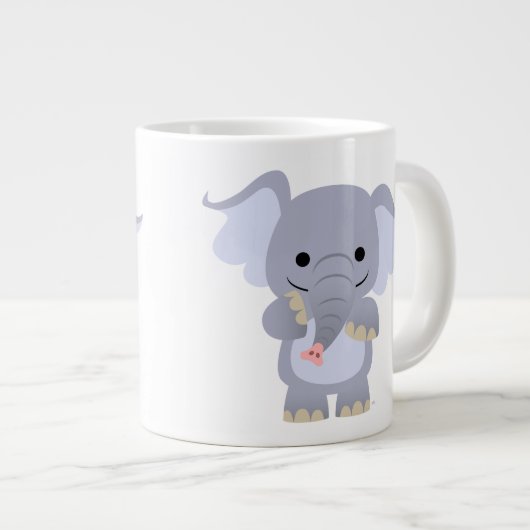 Joyeux dessin éléphant Jumbo Mug (Devant droit)