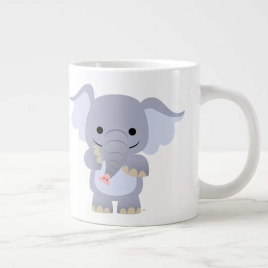 Joyeux dessin éléphant Jumbo Mug (Droite)