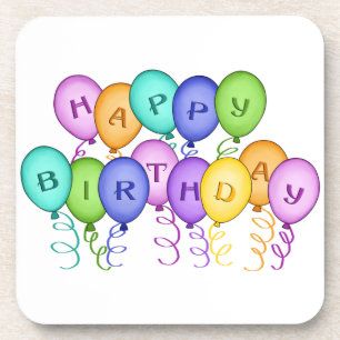 Joyeux Dessous de verre de ballons d'anniversaire