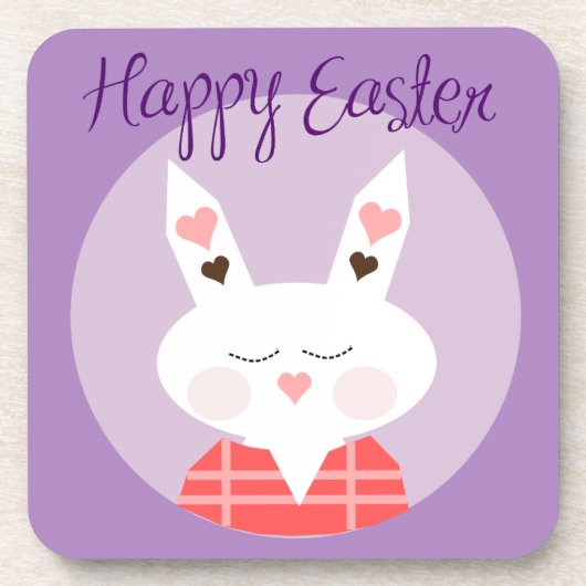 Joyeux Dessous de verre de boisson Bunny de Pâques (Devant)