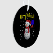 Joyeux Dinkmas ! Pickleball Snowman cadeau de Noël (devant)