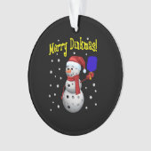 Joyeux Dinkmas ! Pickleball Snowman cadeau de Noël (devant)