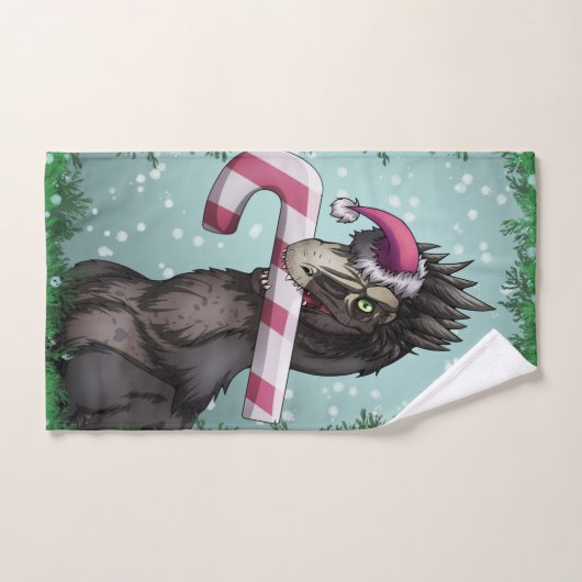 Joyeux dinosaure de Noël (Serviette à main)