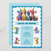 Joyeux Dinosaures Invitation Anniversaire (Devant / Derrière)