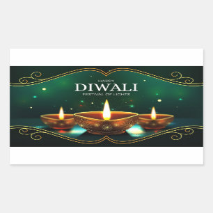 Joyeux Diwali Autocollant rectangulaire