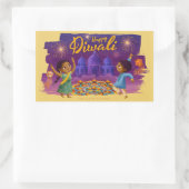 Joyeux Diwali Autocollant rond classique (Sac)