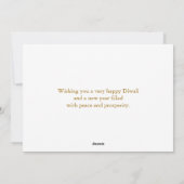 Joyeux Diwali, Bougie d'or, Feu d'artifice, Carte (Dos)