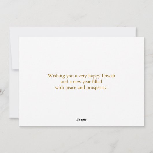 Joyeux Diwali, Bougie d'or, Feu d'artifice, Carte (Dos)