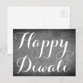 Joyeux Diwali Chalkboard Typographie Carte personn (Devant / Derrière)