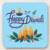 Joyeux Diwali Dessous de verre Set 6 pcs (Devant)