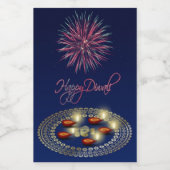 Joyeux Diwali Ganesha Rangoli Étiquette de contena (Étiquettes simples)