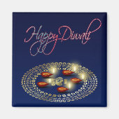 Joyeux Diwali Ganesha Rangoli - Magnet (Devant)
