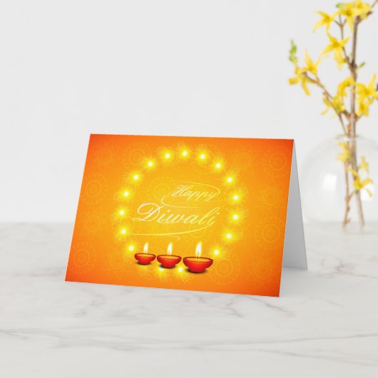 Joyeux Diwali Jaune Salutation / Invitation (Fleur jaune)