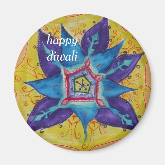 Joyeux Diwali mandala Magnet (Devant)