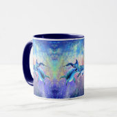 Joyeux Dolphin Couple Mug - Peinture - Famille (Devant gauche)