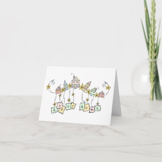 Joyeux Doodles de maison, carte de réchauffement d (Devant)