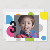 Joyeux Dots Invitation photo de fête d'anniversair (Dos)