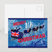 Joyeux drapeau britannique carte postale de Noël (Devant / Derrière)