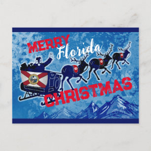 Joyeux drapeau de Floride carte postale de Noël