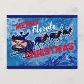 Joyeux drapeau de Floride carte postale de Noël (Devant)