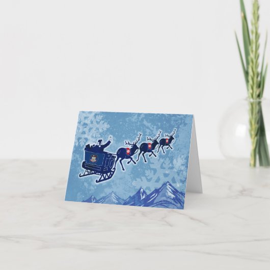 Joyeux drapeau de Noël Utah Père Noël carte de voe (Devant)