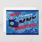 Joyeux drapeau du Minnesota carte postale de Noël (Devant / Derrière)