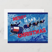 Joyeux drapeau du Texas carte postale de Noël (Devant / Derrière)