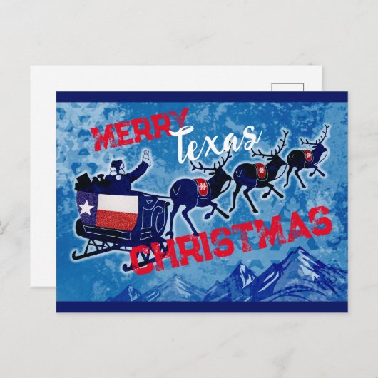 Joyeux drapeau du Texas carte postale de Noël (Devant / Derrière)
