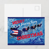 Joyeux drapeau Porto Rico carte postale de Noël (Devant / Derrière)