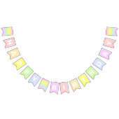 Joyeux DRAPEAUX D'ANNIVERSAIRE Pastel (Tout)