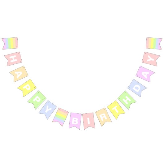 Joyeux DRAPEAUX D'ANNIVERSAIRE Pastel (Tout)
