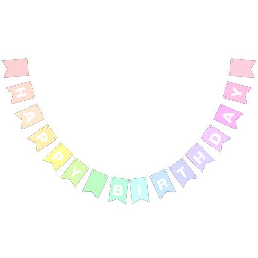 Joyeux DRAPEAUX D'ANNIVERSAIRE Pastel (Tout)
