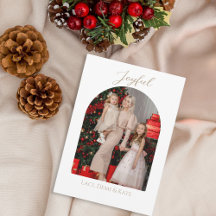 Joyeux Elegant Arc Photo Carte de Noël