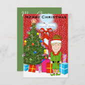 Joyeux Elfe Noël Invitation (Devant / Derrière)